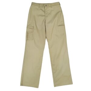 Dickies cargo pants womens 6 khaki relaxed wide straight leg high rise work wear